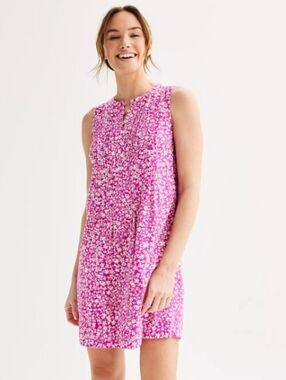 NWT Sonoma Sleeveless Pintuck Floral Mini Dress Size XS